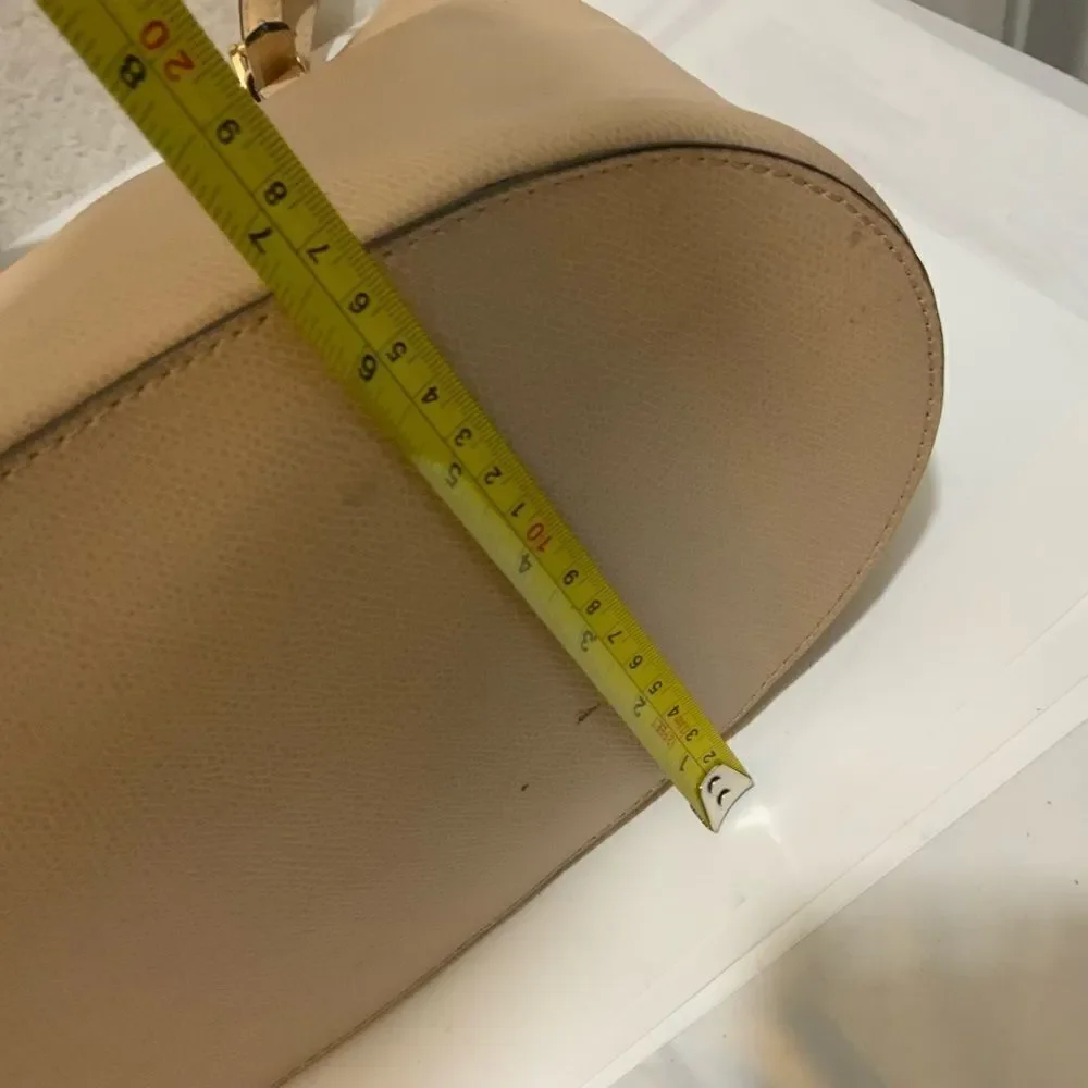 Michael Kors Leather Bag Jet Set Tote Handbag Shoulder Purse Tan
